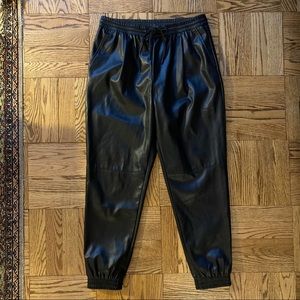 Zara Faux Leather Jogger Pants Size M